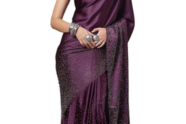 wine colour saree satin silk saree